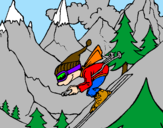 Desenho Esquiador pintado por joao pedro