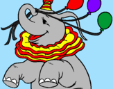 Desenho Elefante com 3 balões pintado por Gabriele