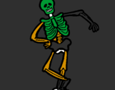 Desenho Esqueleto contente pintado por emivaldo