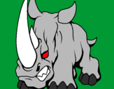 Desenho Rinoceronte II pintado por riscas