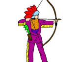 Desenho Índio com arco pintado por lucas 
