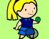 Desenho Rapariga tenista pintado por B.