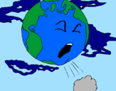 Desenho Terra doente pintado por keith
