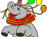Desenho Elefante com 3 balões pintado por mario