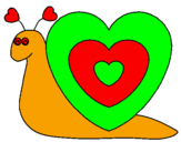 Desenho Caracol coração  pintado por RUI