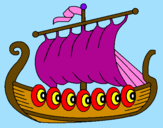 Desenho Barco viking pintado por Marina