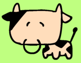 Desenho Vaca cabeça quadrada pintado por miss cat*
