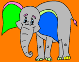 Desenho Elefante feliz pintado por caio