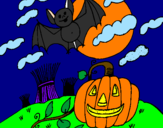 Desenho Paisagem Halloween pintado por heryckha