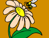 Desenho Margarida com abelha pintado por  mmm