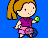 Desenho Rapariga tenista pintado por margarida