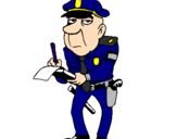 Desenho Polícia a passar multas pintado por GCM agente Alves
