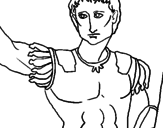 Desenho Escultura de César pintado por bete