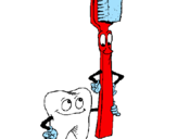 Desenho Dentes e escova de dentes pintado por giullia vazquez bassani