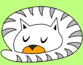 Desenho Gato a dormir pintado por rosilho7