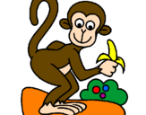 Desenho Gracioso pintado por mono