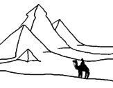 Desenho Paisagem com pirâmides pintado por liza