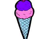 Desenho Cone de gelado pintado por CISNE