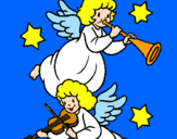 Desenho Anjos musicais pintado por Gabriele