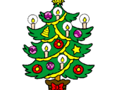 Desenho Árvore de natal com velas pintado por geovanna~