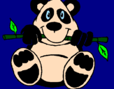 Desenho Urso panda pintado por Tamires