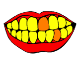 Desenho Boca e dentes pintado por nauany