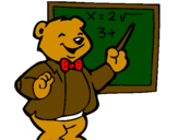 Desenho Professor urso pintado por diego