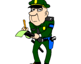 Desenho Polícia a passar multas pintado por hamon