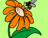 Desenho Margarida com abelha pintado por karine