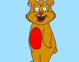 Desenho Urso com franja pintado por beatriz