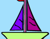 Desenho Barco veleiro pintado por belly
