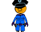 Desenho Agente de polícia pintado por guardda