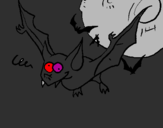 Desenho Morcego louco pintado por sou o home da morte