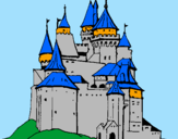 Desenho Castelo medieval pintado por castelo