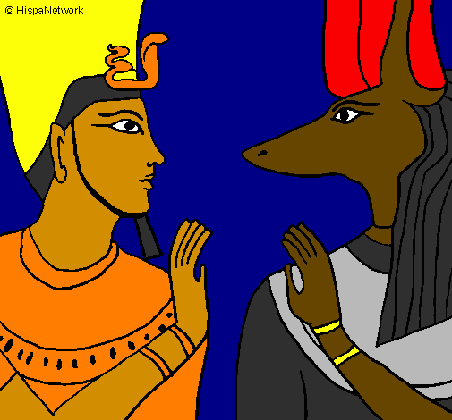 Desenho Ramses e Anubis pintado por BINTOU