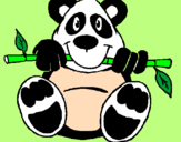 Desenho Urso panda pintado por ge