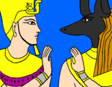Desenho Ramses e Anubis pintado por joao