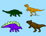 Desenho Dinossauros de terra pintado por asterisqui