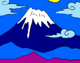 Desenho Monte Fuji pintado por barbara p