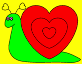 Desenho Caracol coração  pintado por J...p...b...z