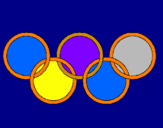 Desenho Argolas dos jogos olimpícos pintado por eduardo