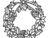 Desenho Coroa de flores natalícias pintado por lilas