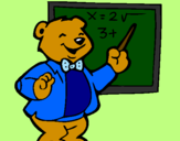 Desenho Professor urso pintado por thatha
