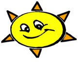 Desenho Sol sorridente pintado por marta