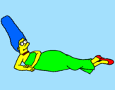 Desenho Marge pintado por marge simpson