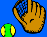 Desenho Luva de basebol e bola pintado por joão  vitor