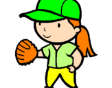 Desenho Jogadora de basebol pintado por quelara