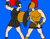 Desenho Luta de gladiadores pintado por andre