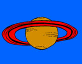 Desenho Saturno pintado por Ruben Pais
