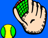 Desenho Luva de basebol e bola pintado por beto